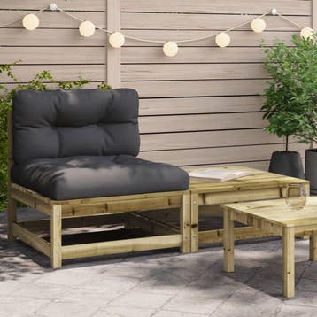vidaXL Patio Sofa Natural Impregnated, Verzenden, Nieuw