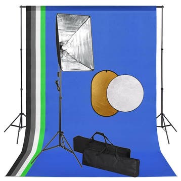 vidaXL Fotostudioset met softboxlampen, achtergrond en, Verzenden, Nieuw