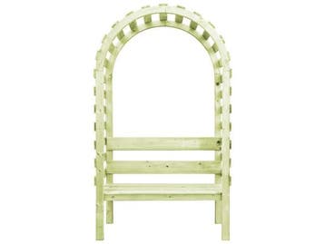 Veiling - Grenen tuinbank met rozenboog 130x60x230cm, Tuin en Terras, Nieuw