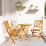 vidaXL Tuin Bistro Set 3 pcs Bruin Massief Acaciahout, Verzenden, Nieuw