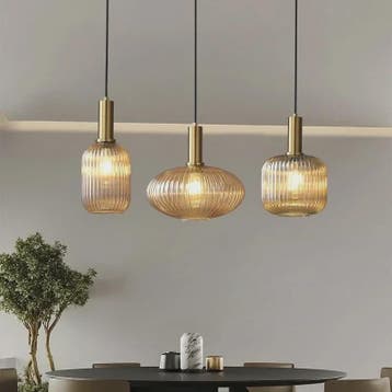 Moderne Ribbel Glazen Hanglamp - Scandinavisch Design in Gro, Verzenden, Nieuw