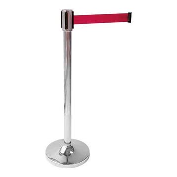Afzetpaal RVS met uittrekbare snelband 200cm rood |, Verzenden, Nieuw in verpakking