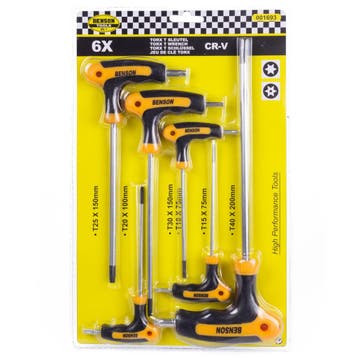 Benson 6-delige Torx sleutelset - T-greep - T10 tot T40 -..., Ophalen of Verzenden, Nieuw