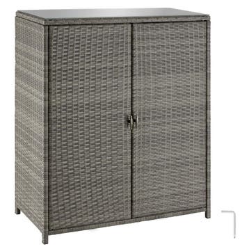 Rotan tuinkast Monza, aluminium frame, 4 vakken - grijs, Tuin en Terras, Verzenden, Nieuw
