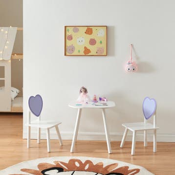 Kindertafel met 2 kinderstoelen Siljan wit en lila [en.casa], Verzenden, Nieuw