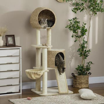 PawHut Kattenboom met Krabpaal, 2 Niche Huizen, Platform, Ha, Verzenden, Nieuw