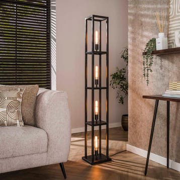 *WOONWINKEL* Vloerlamp 4-lichts Zwart, Verzenden, Nieuw