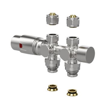 Belrad thermostatisch onderblok RVS recht/haaks radiator set, Verzenden, Nieuw, Thermostaat