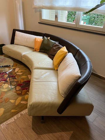 Montis - Sofa - Kalfsleer - Halvcirkelbank i