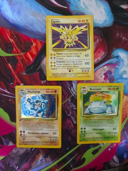 3 Card - Zapdos, Venusaur, Machamp Holo, Hobby en Vrije tijd, Verzamelkaartspellen | Pokémon