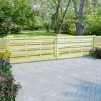 vidaXL Poorten 2 st 150x75 cm geïmpregneerd grenenhout groen, Verzenden, Nieuw