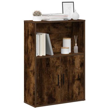 vidaXL Boekenkast 60x24x85 cm bewerkt hout gerookt, Huis en Inrichting, Minder dan 50 cm, Verzenden, Nieuw, Minder dan 100 cm
