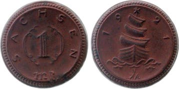 Duitsland 1 Mark Notgeld 1921 Sachsen Handform Jn55 prfr..., Postzegels en Munten, Munten | Nederland, Verzenden