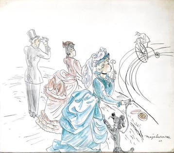 Maja Berezowska (1911-1978) - Belle Époque Scène met, Antiek en Kunst