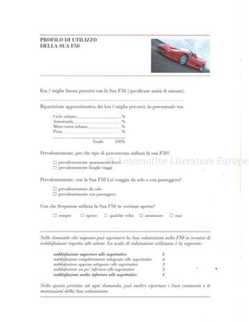 1997 FERRARI F50 BROCHURE ITALIAANS, Nieuw, Ferrari, Author