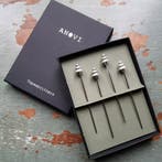 Anovi Tapasprikkers met Kerstboomontwerp – Zilvertin – 8, Ophalen of Verzenden, Nieuw, Zilver, Bestekset