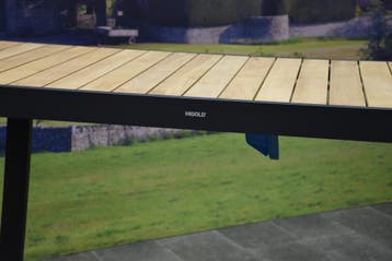 York bartafel 180x82xH106,5 cm aluminium antraciet teak, Ophalen of Verzenden, Nieuw, Teakhout