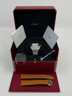 Cartier Santos de Cartier Medium - White Dial - WSSA0029, Overige merken, Staal, Staal, Polshorloge