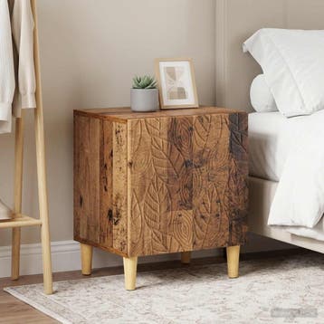vidaXL Nachtkastje 2 pcs Oud hout 43 x 34,5 x 50 cm Bewerkt, Minder dan 45 cm, Verzenden, Nieuw, Minder dan 55 cm