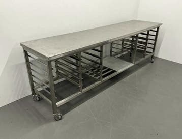 Mobiele RVS werktafel, Zakelijke goederen, Horeca | Keukenapparatuur, Ophalen of Verzenden, Gebruikt, RVS Meubilair