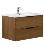 Badkamermeubel Set Luxor 80cm Walnoot Badmeubel, Huis en Inrichting, Badkamer | Badkamermeubels, Verzenden, Nieuw, Wastafelkast