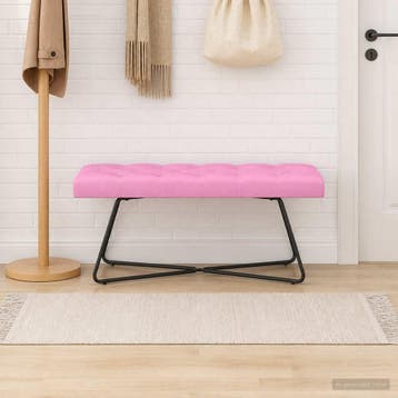 vidaXL Bank met knoopverstelling Roze 110 x 40 x 46 cm Stof, Huis en Inrichting, Banken | Bankstellen, Verzenden, Nieuw, Stof