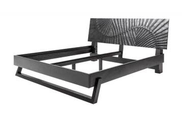 Design bed SCORPION 180x00c2m zwart mangohout 3D snijwerk, Huis en Inrichting, Slaapkamer | Bedden, Ophalen of Verzenden, Nieuw