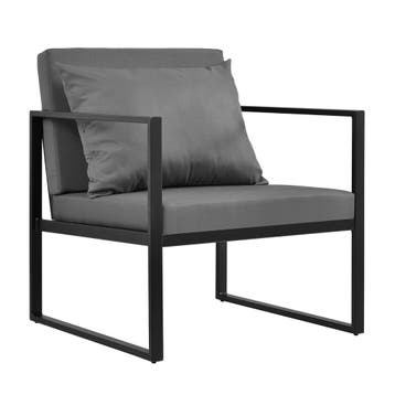 Tuinstoel tuin armleunstoel set van 2 zwart 70x60x60cm, Verzenden, Nieuw