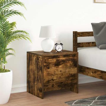 vidaXL Nachtkastjes 2 st 45x34x44,5 cm bewerkt hout gerookt, Huis en Inrichting, Minder dan 45 cm, Verzenden, Nieuw, Minder dan 55 cm
