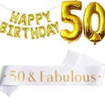 3-delige decoratie set 50 & Fabulous, Verzenden, Nieuw, Versiering, Abraham of Sarah