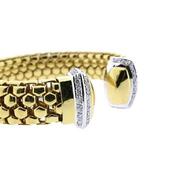 Fope bicolor gouden armband met diamant 0,80 ct, Gebruikt, Ophalen of Verzenden, Met edelsteen, Goud