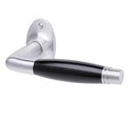 Deurklink - Deco mat nikkel, ovaal rozet niet geveerd - d..., Ophalen of Verzenden, Nieuw, IJzer, Klink of Kruk