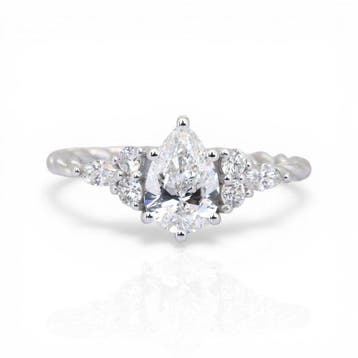 Ring - 18 karaat Witgoud - 0.90ct. tw. Diamant (Natuurlijk), Nieuw