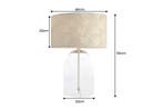 Tafellamp CLASSICO 55 cm lampenkap wit goudkleurig glas, Ophalen of Verzenden, Nieuw