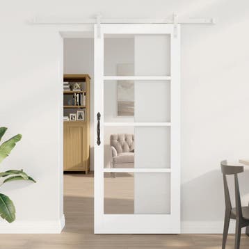 vidaXL Schuifdeur ORKDAL Wit 83 x 202 cm Massief grenenhout, Verzenden, Nieuw