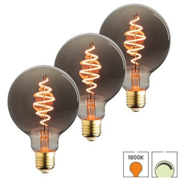 Set van 3 LED lampen E27 | 6 watt dimbaar | 1800K extra warm, Verzenden, Nieuw, E27 (groot), Overige typen