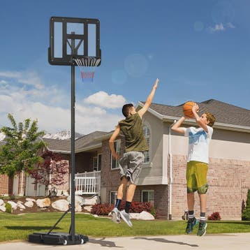 HOMCOM Basketbalpaal Verstelbaar 220-365 cm Zwart - Outdoor, Verzenden, Nieuw