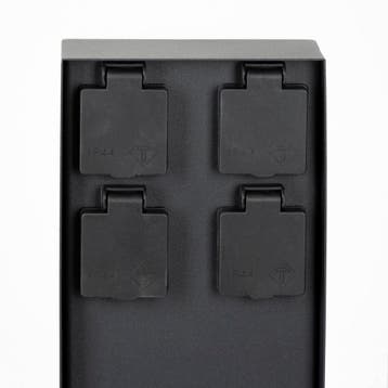 Buitenstopcontact Charge 4 tuinstopcontact zwart dubbel, Zwart, Overige materialen, Verzenden, Nieuw