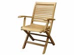 Arona dining tuinstoel inklapbaar met armleuning teak, Ophalen of Verzenden, Nieuw, Teakhout