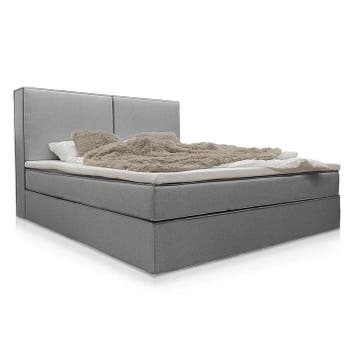 Boxspring Detroit - Chenillestof - Incl. Opbergruimte - Grij, Verzenden, Nieuw