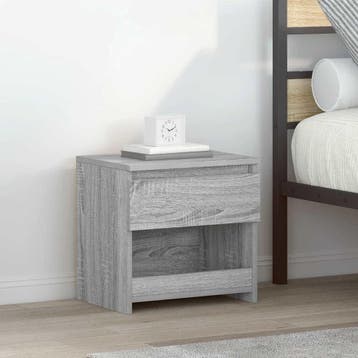 vidaXL Nachtkastjes 2 st 40x30x39 cm bewerkt hout grijs, Minder dan 45 cm, Verzenden, Nieuw, Minder dan 55 cm