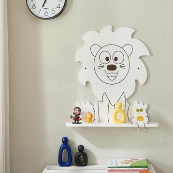 [en.casa] Wandplank voor kinderen Korsør leeuwen wit, Verzenden, Nieuw