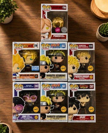 Funko - Funko Pop - Lot of 7 CHASE Lot – Anime Mix Naruto,