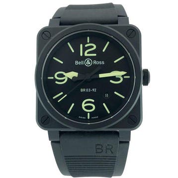 Bell & Ross - BLACK MATTE - BR 03-92-CBL - Heren - 2010-2020, Nieuw