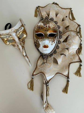Kostuummasker - Prachtige Artisanale Venetiaanse Maskers -, Antiek en Kunst