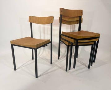 Stoel (4) - Metaal, Hout