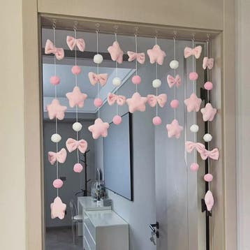 Schattige Strikjes & Sterren Gordijn - Decoratieve Deurhange, Verzenden, Nieuw