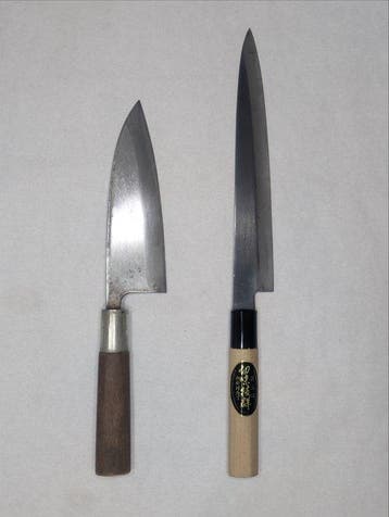 Keukenmes - Staal, Hout - Japan - Traditionele Wa-deba- en