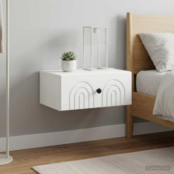 vidaXL Wandbeugel Bedkast 2 pcs Wit 49 x 34,5 x 20 cm, Minder dan 45 cm, Verzenden, Nieuw, Minder dan 55 cm