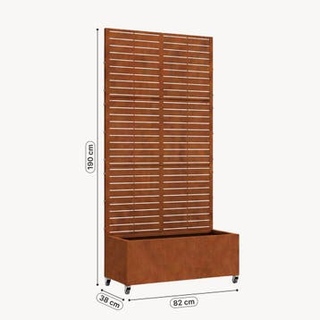 Plantenbak met privacyscherm Nodepp 190x82x38 cm patina casa, Verzenden, Nieuw